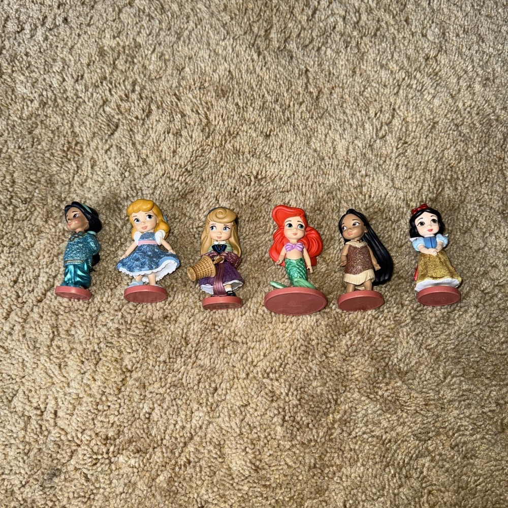 DISNEY Animators Deluxe Collection Princess Figures Dolls Lot Cake Toppers Toys